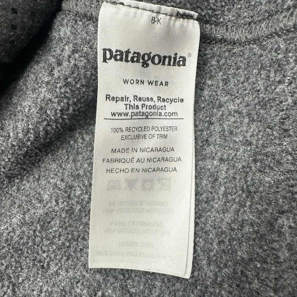 Patagonia Synchilla Full Zip Vest Womens Medium M Gray Singlewire Embroidered‎